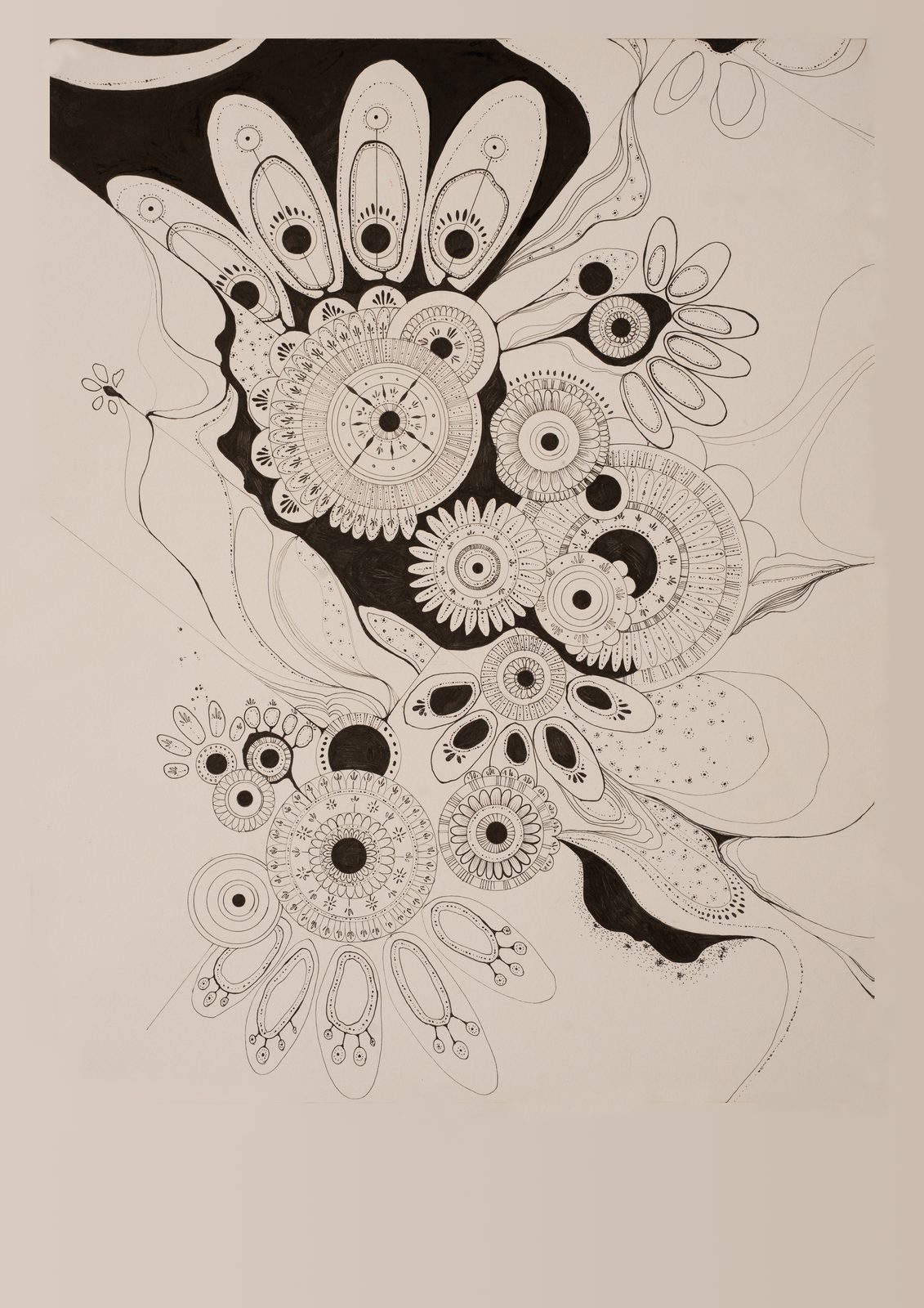 Botanical Study — Original fine line botanical composition on paper.