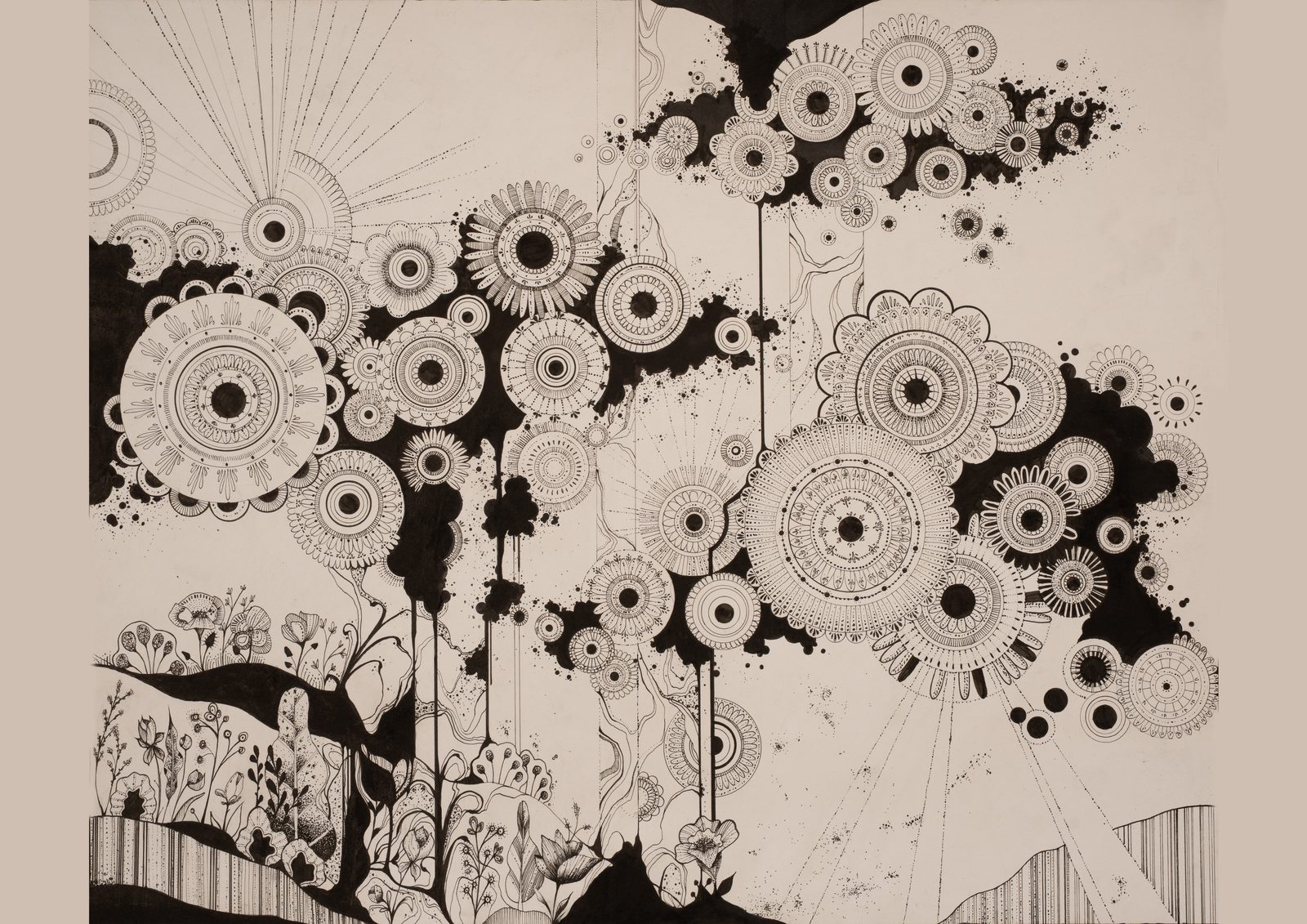 Floral Study — Fine line floral illustration — studio original.