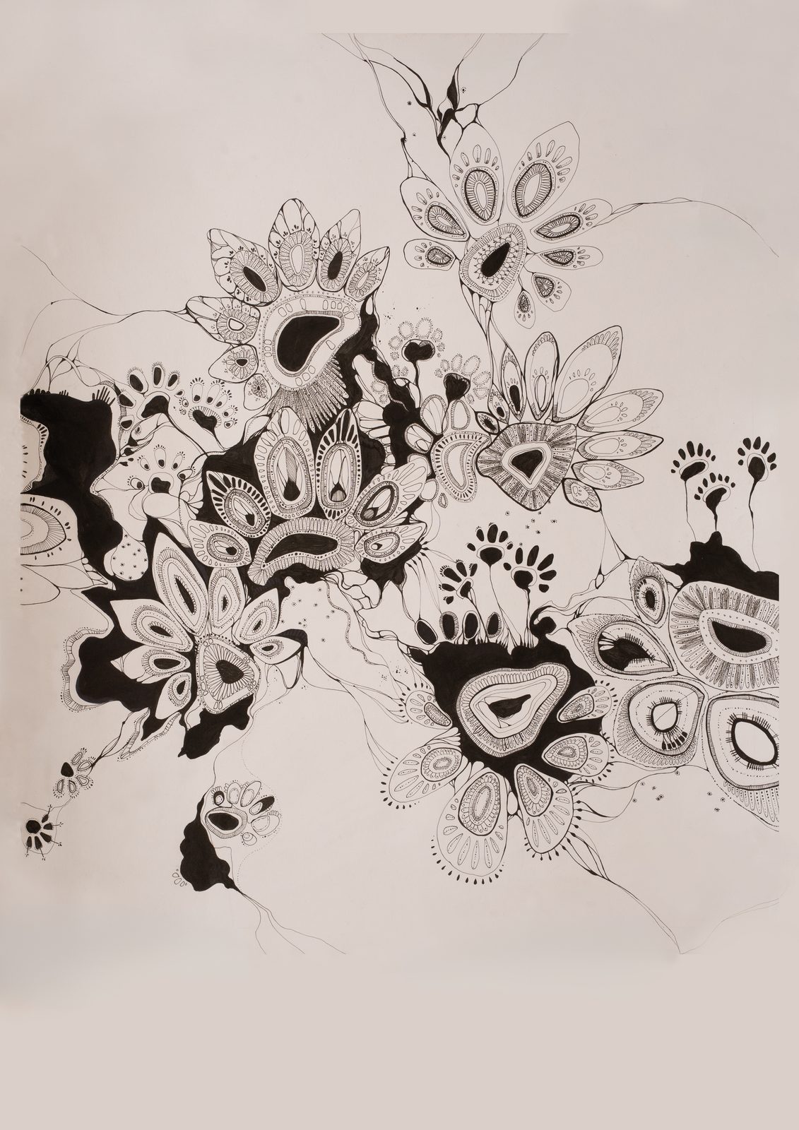 Geometric Forms — Geometric composition drawn in fine line pen and ink.