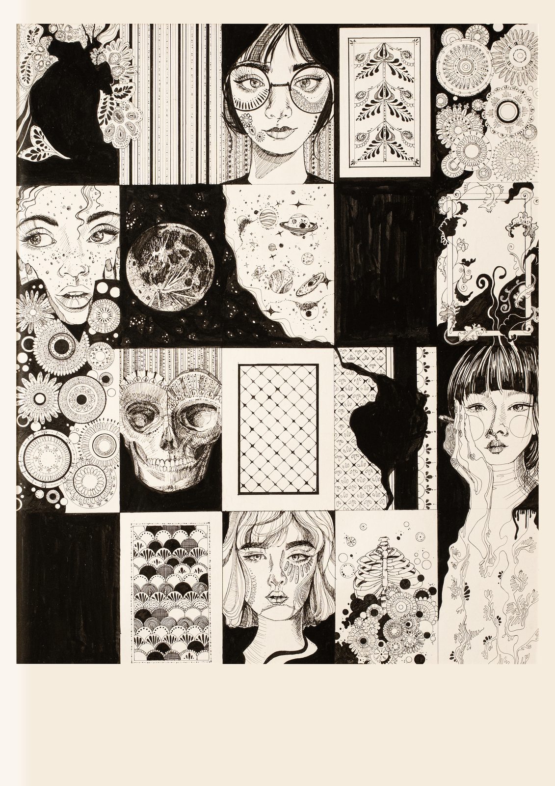 Organic Forms — Organic composition in pen and ink.