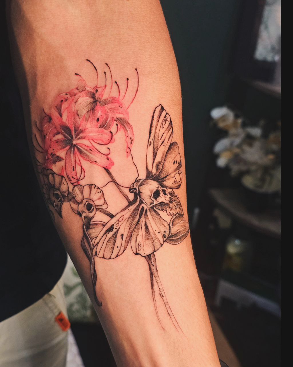 Botanical tattoo — Floral · Fine Line by Jing, Cebu