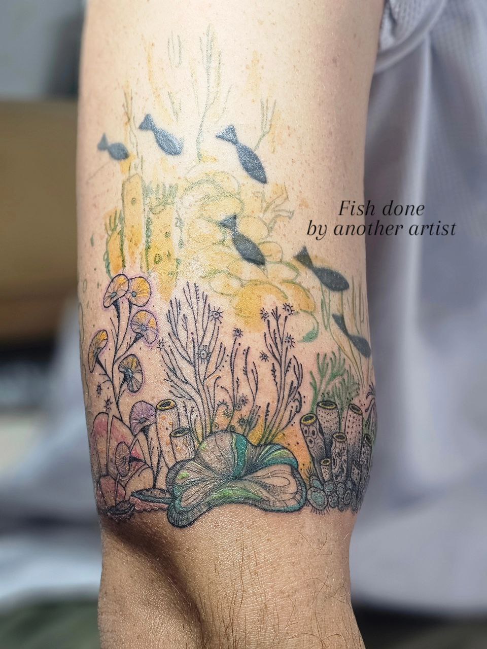 Color Work tattoo — Fine Line · Color by Jing, Cebu