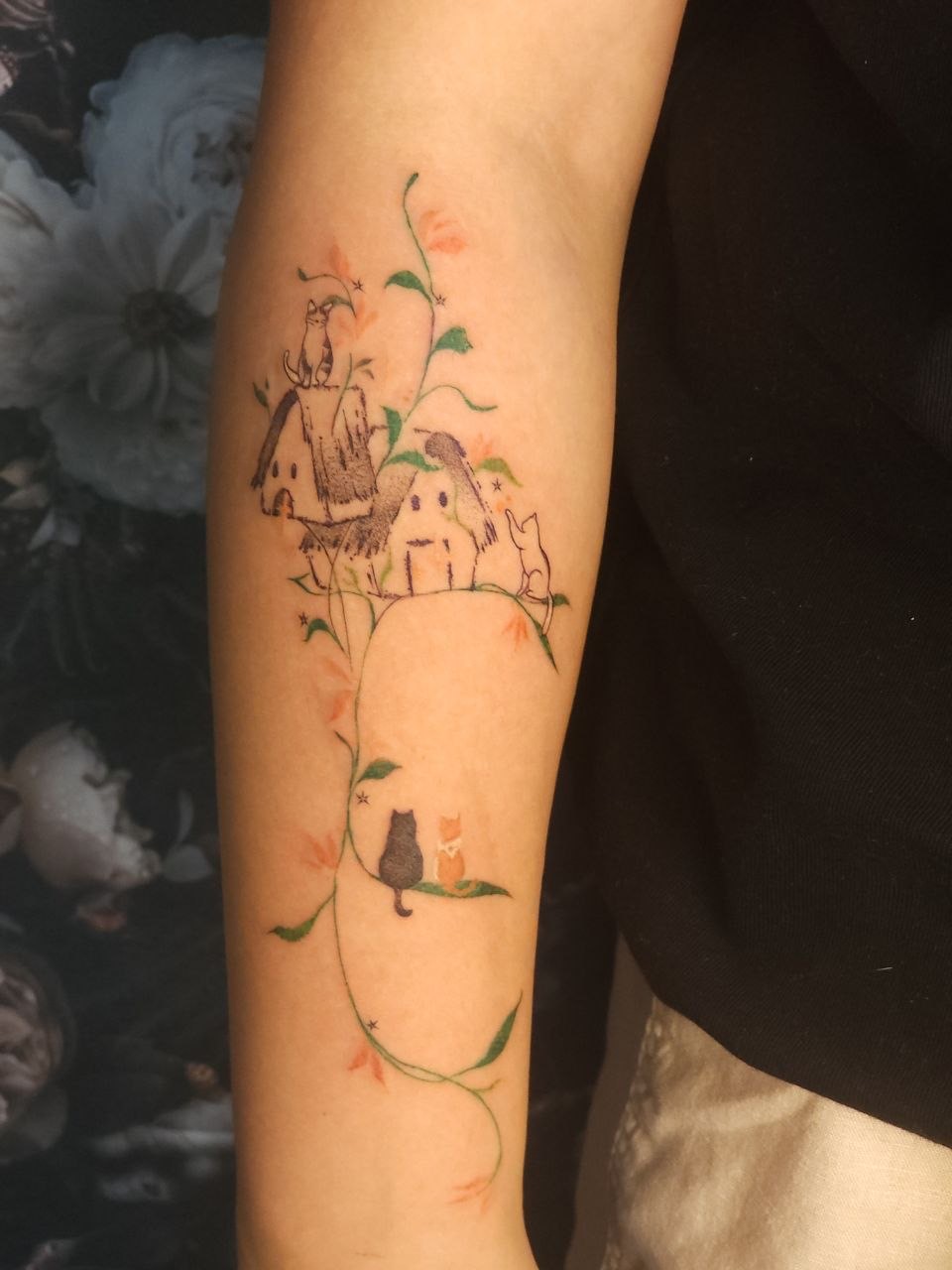 Color Work tattoo — Fine Line · Color by Jing, Cebu