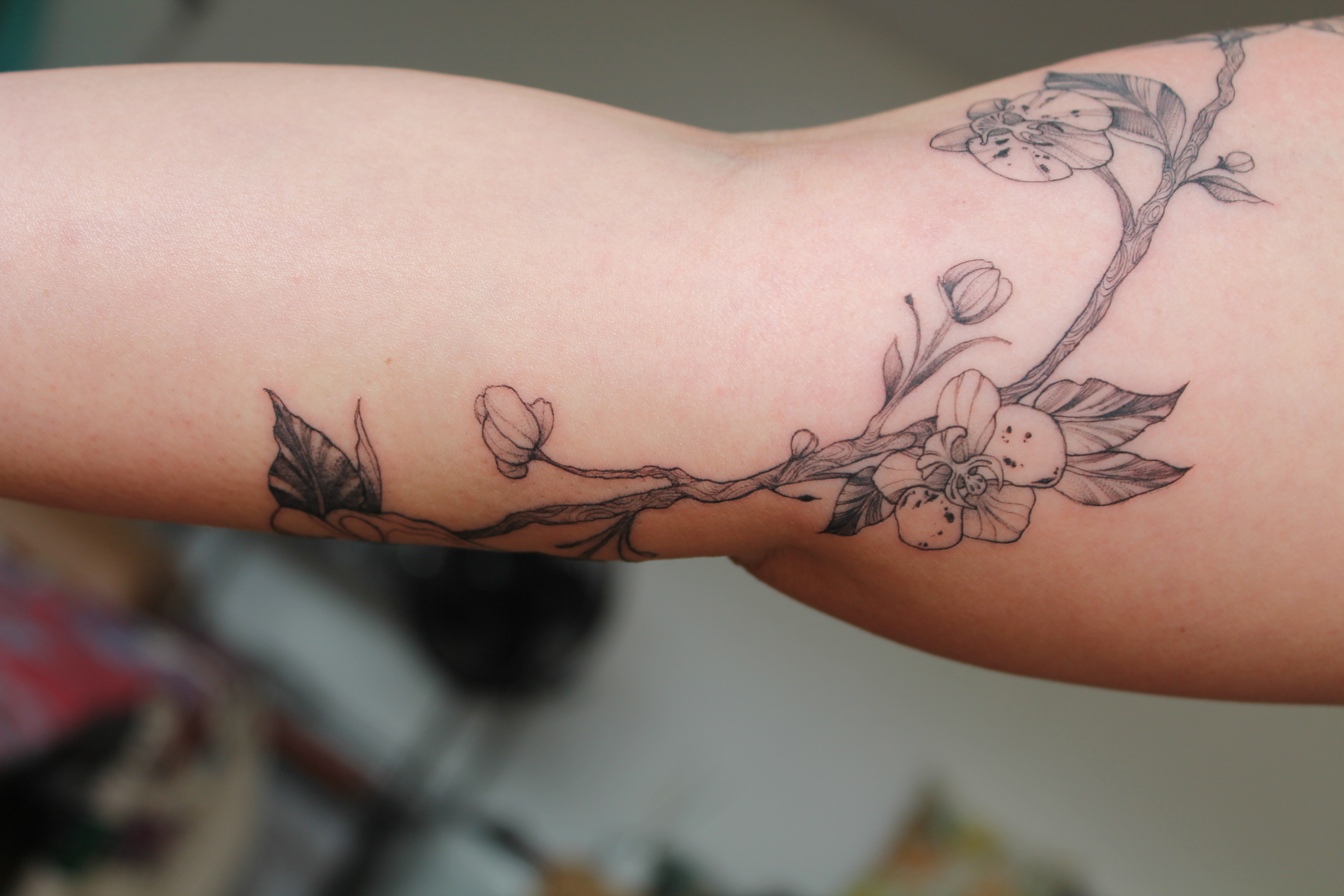 Floral tattoo — Floral · Fine Line by Jing, Cebu