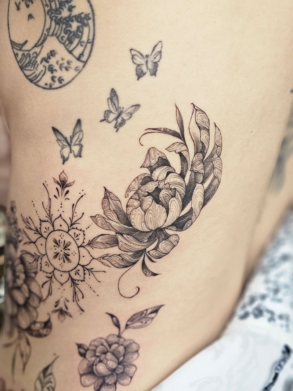 Floral tattoo — Floral · Fine Line by Jing, Cebu