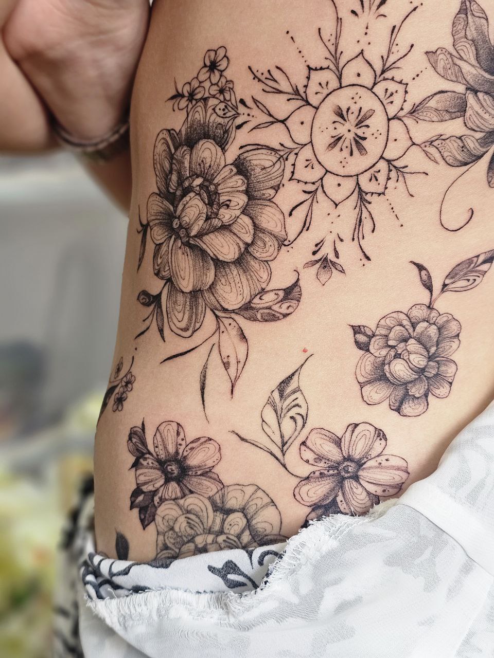 Floral tattoo — Floral · Fine Line by Jing, Cebu
