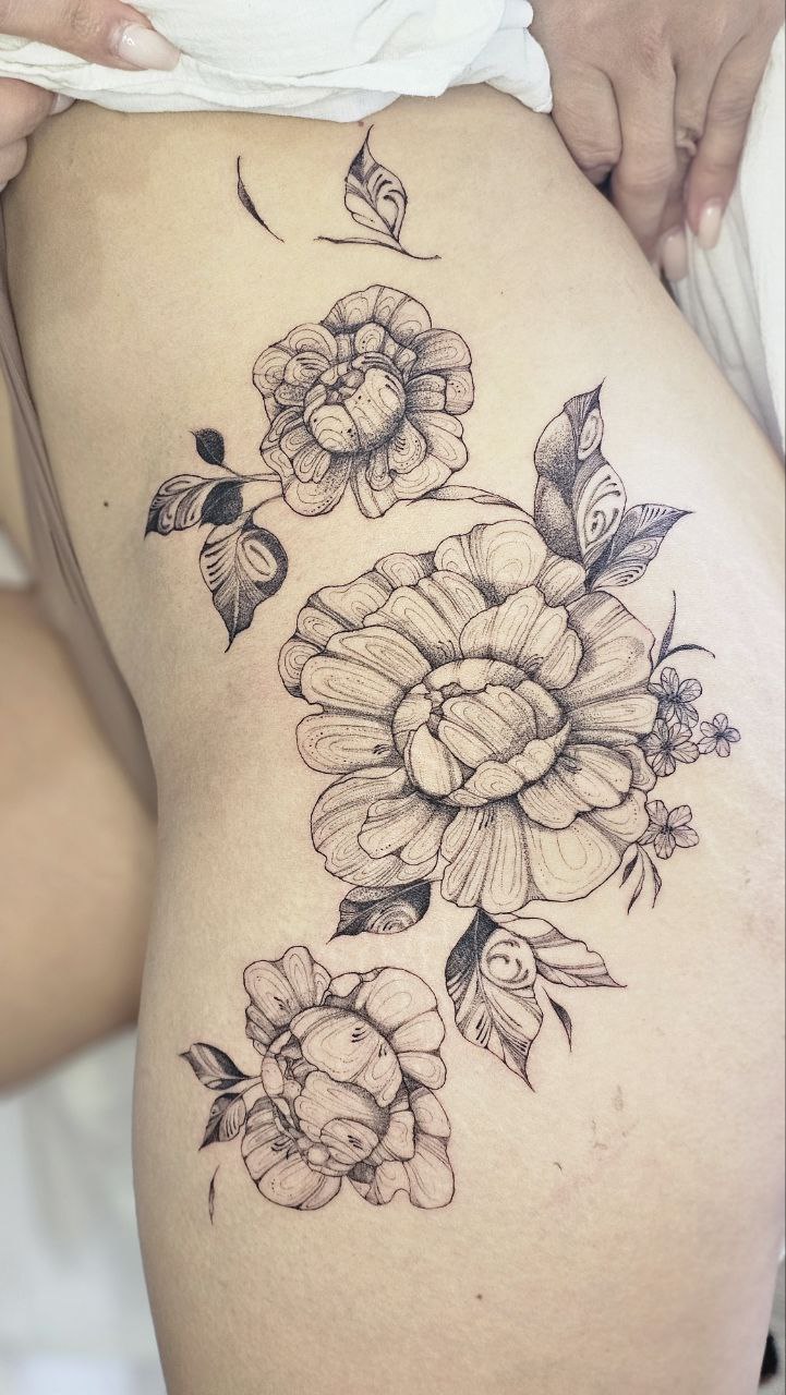 Floral tattoo — Floral · Fine Line by Jing, Cebu