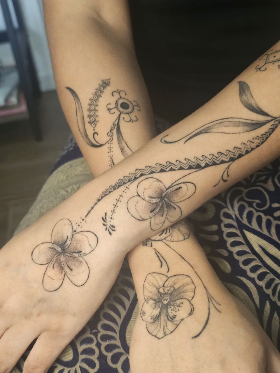 Floral tattoo — Floral · Fine Line by Jing, Cebu