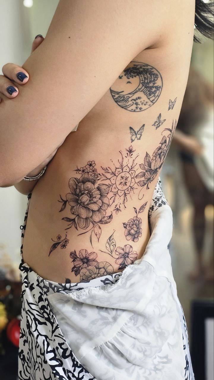Floral tattoo — Floral · Fine Line by Jing, Cebu